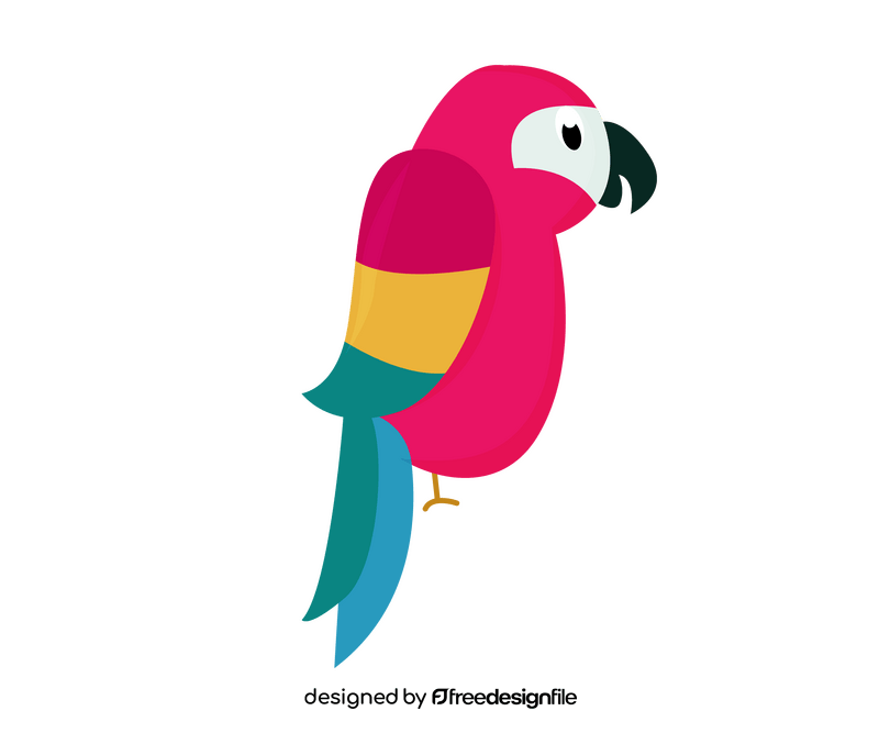 Pink parrot clipart