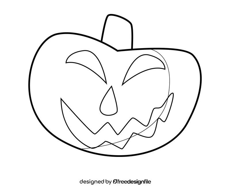 Halloween pumpkin cartoon black and white clipart