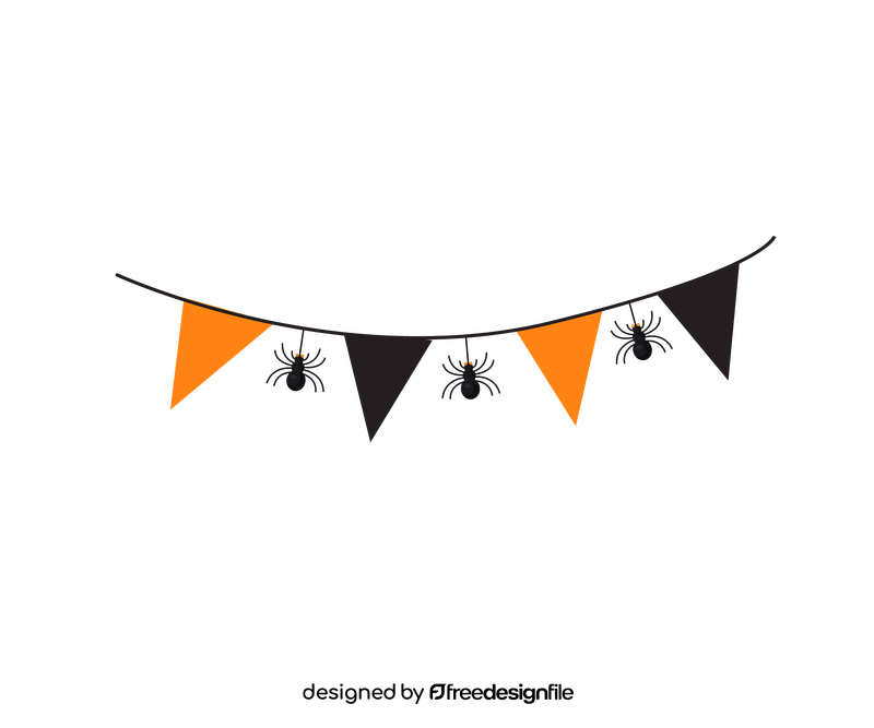 Halloween garland flags drawing clipart
