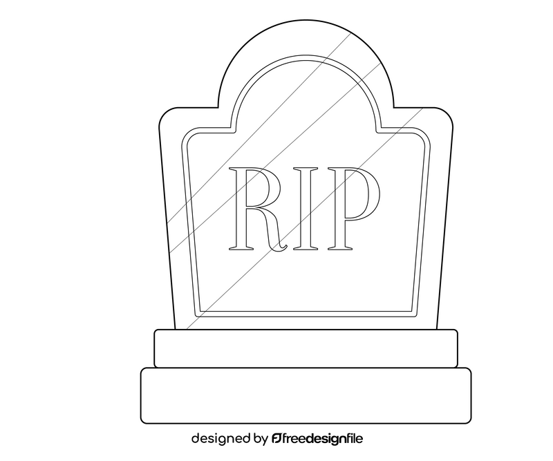 Halloween tombstone free black and white clipart