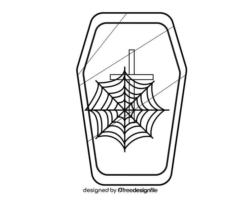 Halloween coffin free black and white clipart