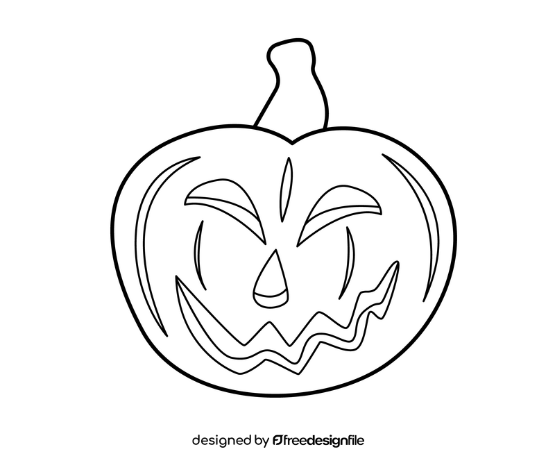 Free halloween pumpkin black and white clipart vector free download