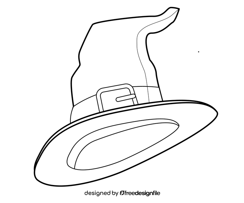 Halloween with hat drawing black and white clipart