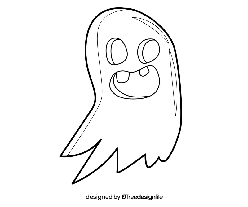 Halloween ghost free black and white clipart