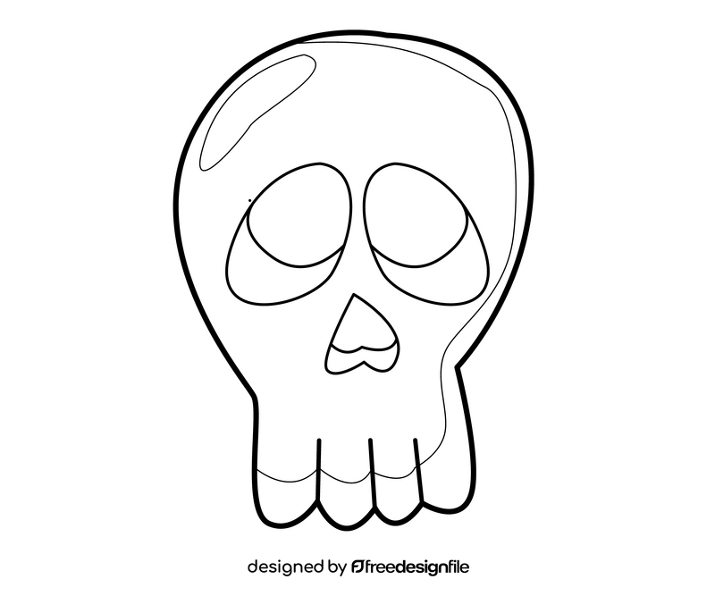 Halloween skull black and white clipart