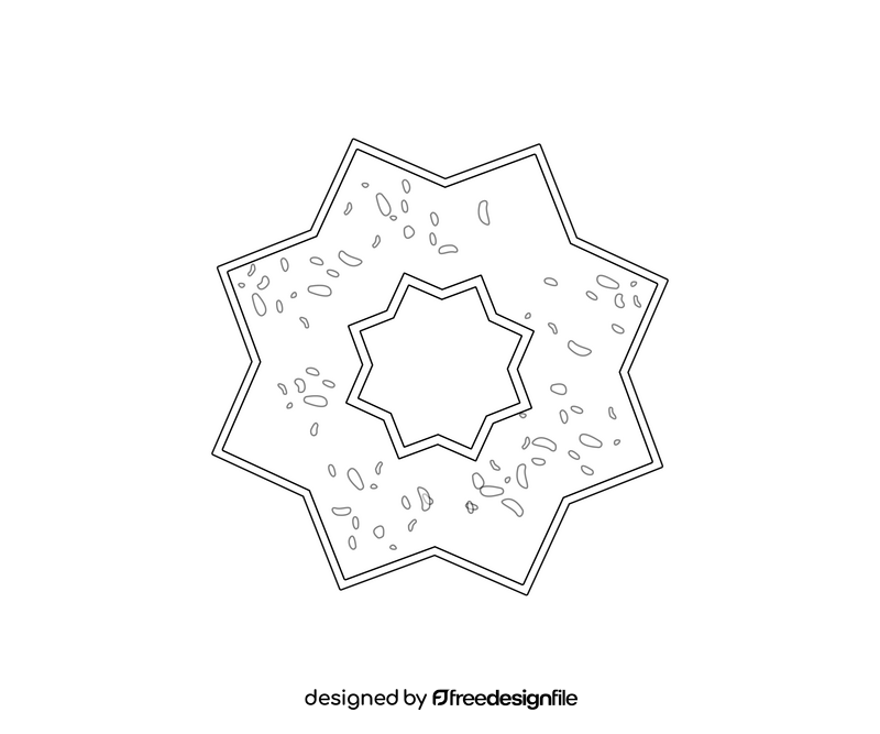 Jammy star biscuit black and white clipart