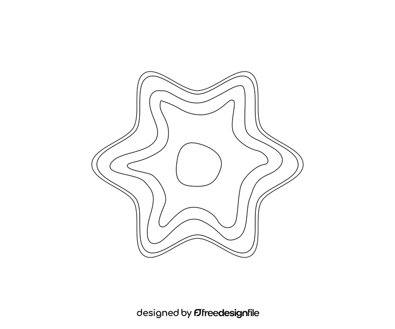 Star biscuit cartoon black and white clipart