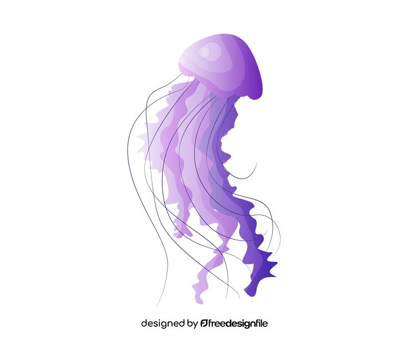 Purple jellyfish clipart
