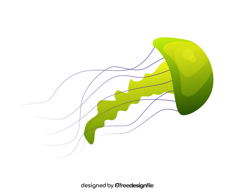Green jellyfish drawing clipart