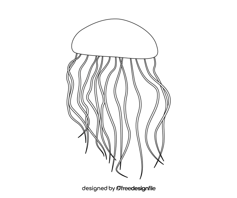 Jellyfish black and white clipart