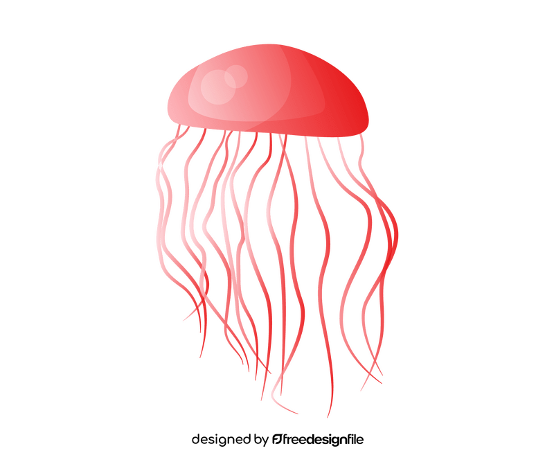 Pink jellyfish clipart