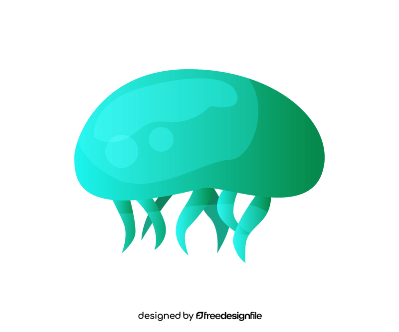 Green jellyfish drawing clipart
