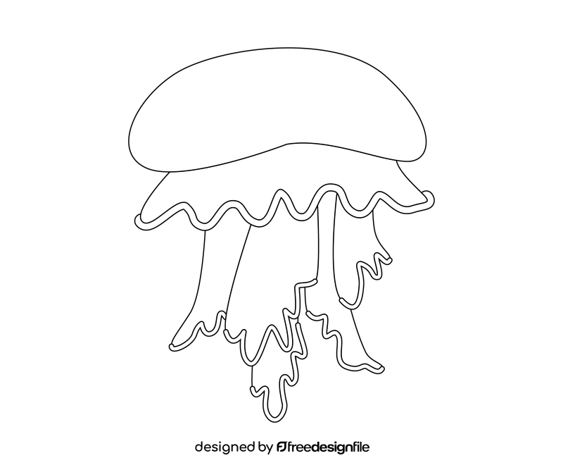 Jellyfish black and white clipart