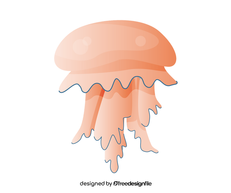 Orange jellyfish clipart