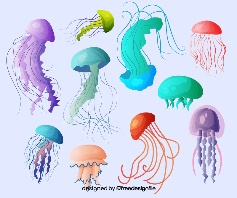 Cartoon jellyfish vector
