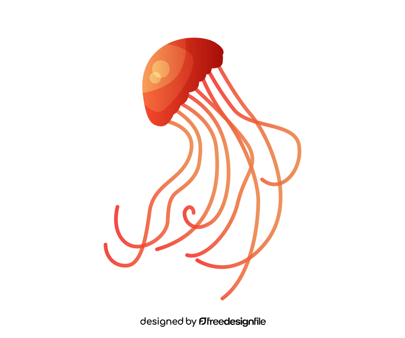 Red jellyfish illustration clipart