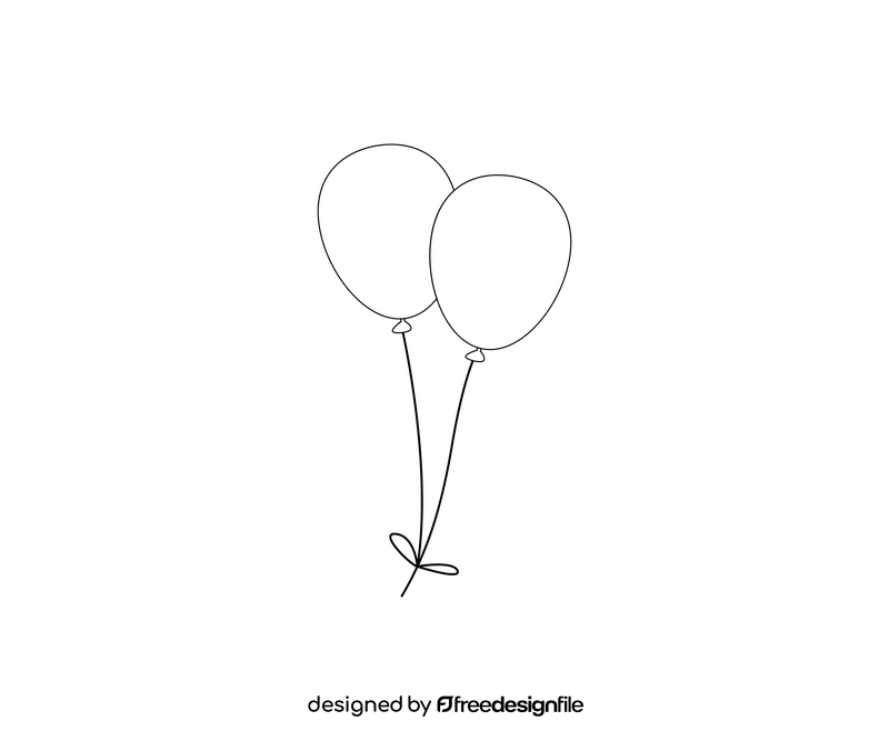 Balloons black and white clipart