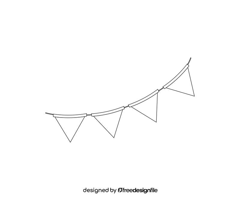 Party garland black and white clipart