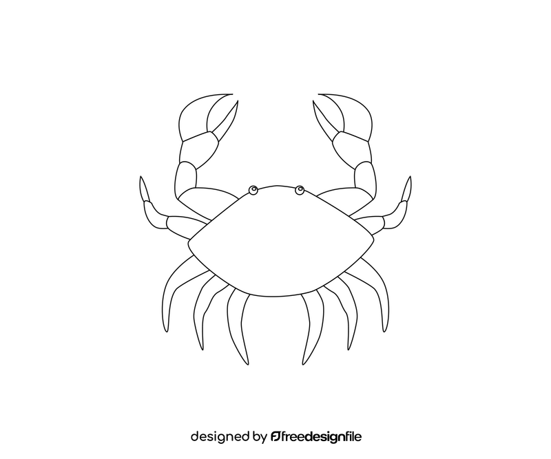 Crab drawing black and white clipart