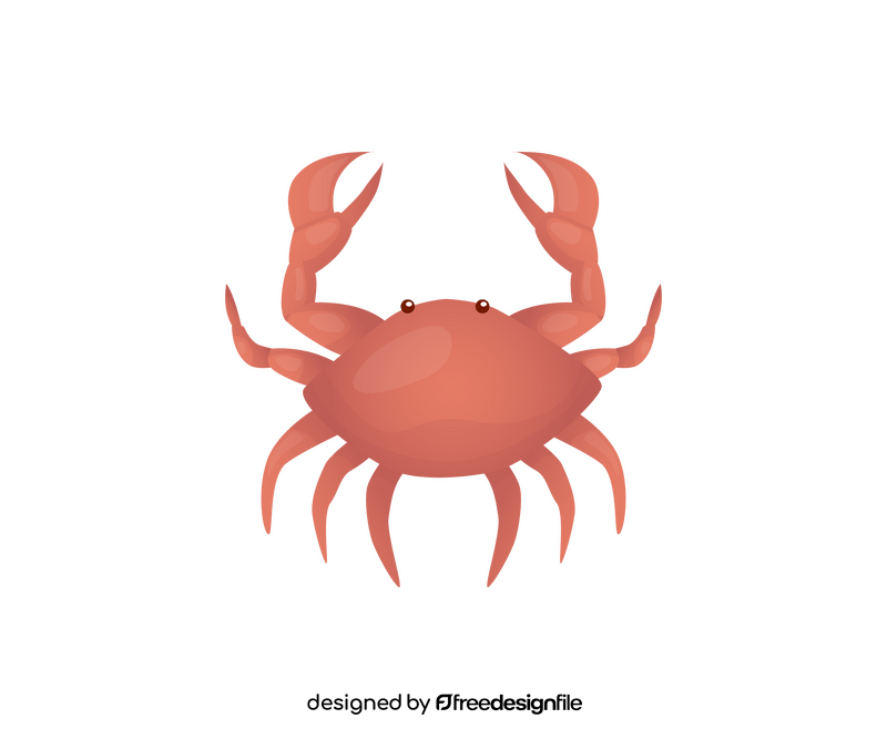 Pink crab drawing clipart