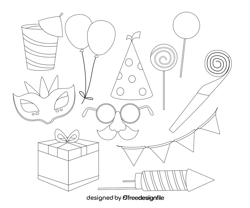 Party black and white vector