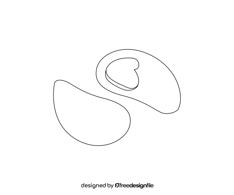 Mussels cartoon black and white clipart