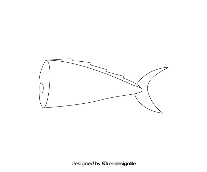 Half fish black and white clipart