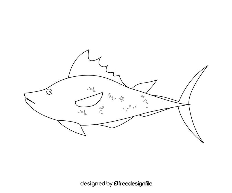 Free fish black and white clipart