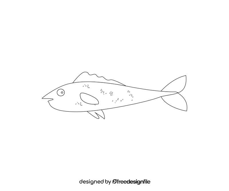 Free trout fish black and white clipart