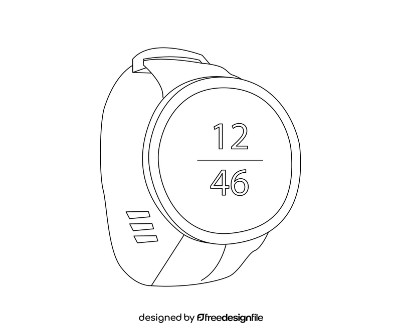 Free smartwatch black and white clipart