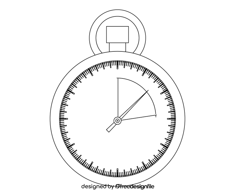 Stopwatch illustration black and white clipart