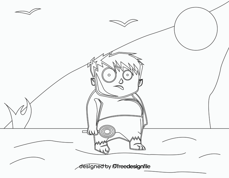 Baby hulk black and white vector