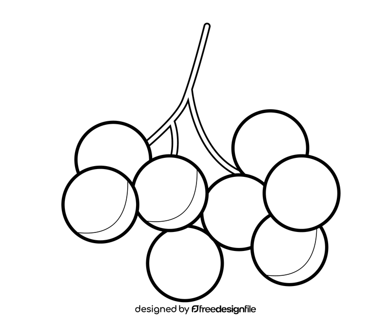 Free currant berries black and white clipart