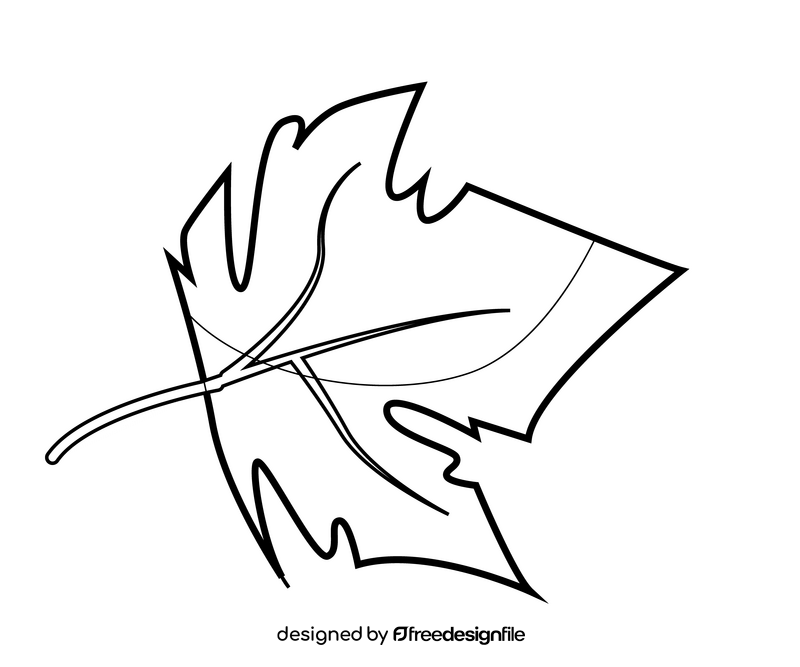 Maple leaf illustration black and white clipart