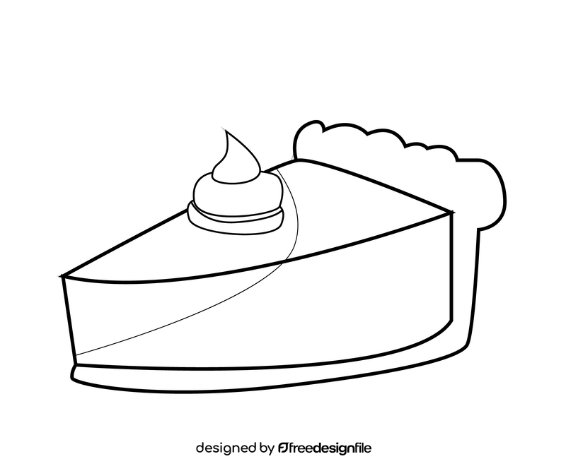 Pumpkin pie drawing black and white clipart