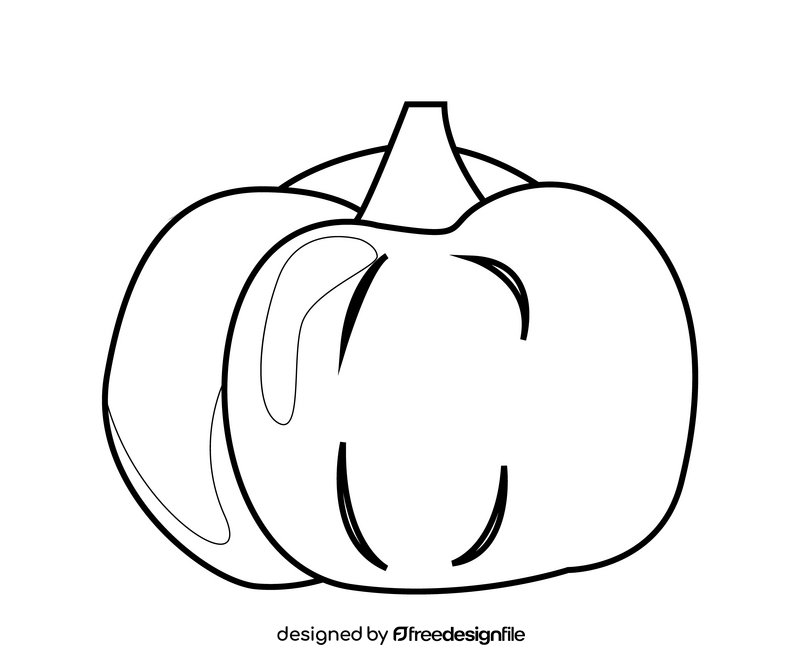 Cartoon pumpkin black and white clipart