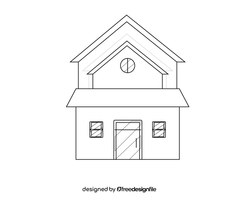 Free house black and white clipart