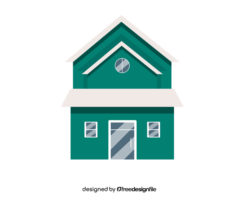 Green house with white roof clipart
