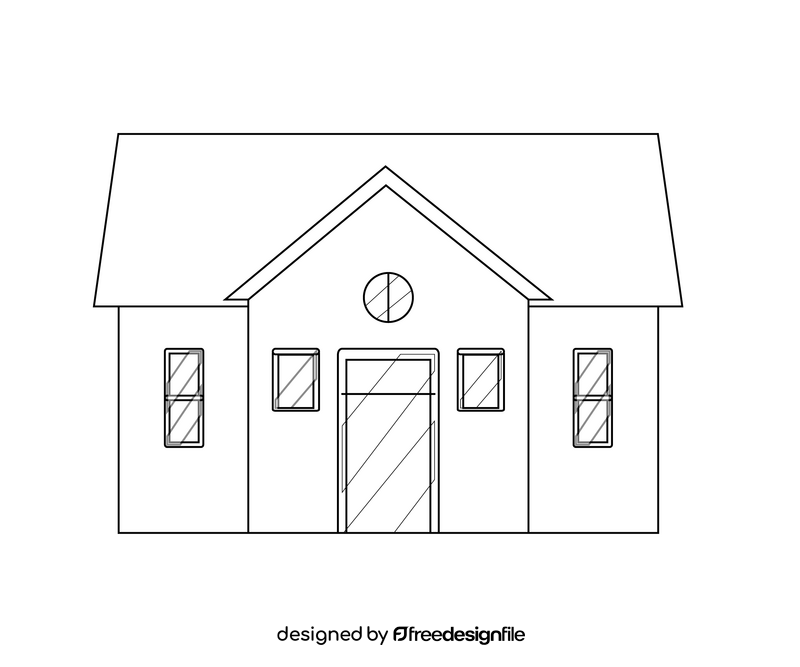 Free house black and white clipart