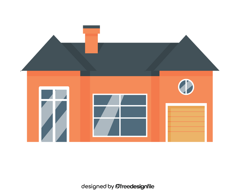House with garage illustration clipart