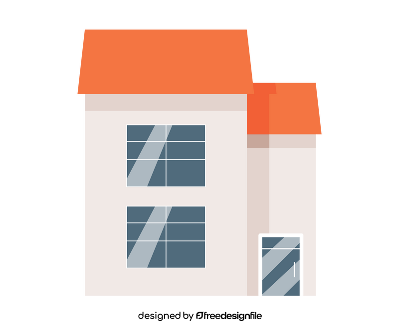 Two story house cartoon clipart