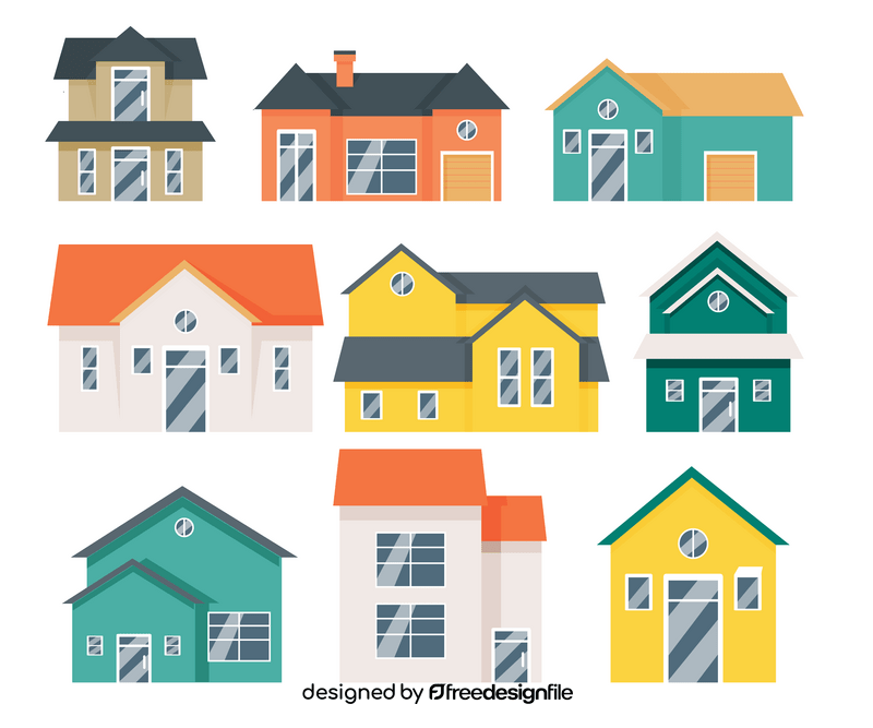 Flat houses vector