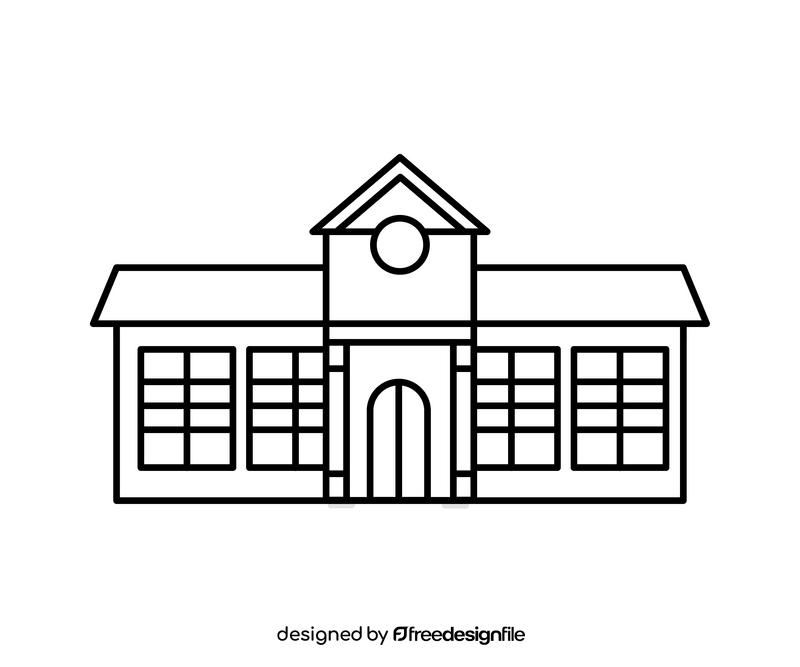 Building black and white clipart