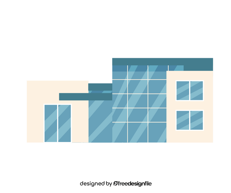 Modern glass building free clipart