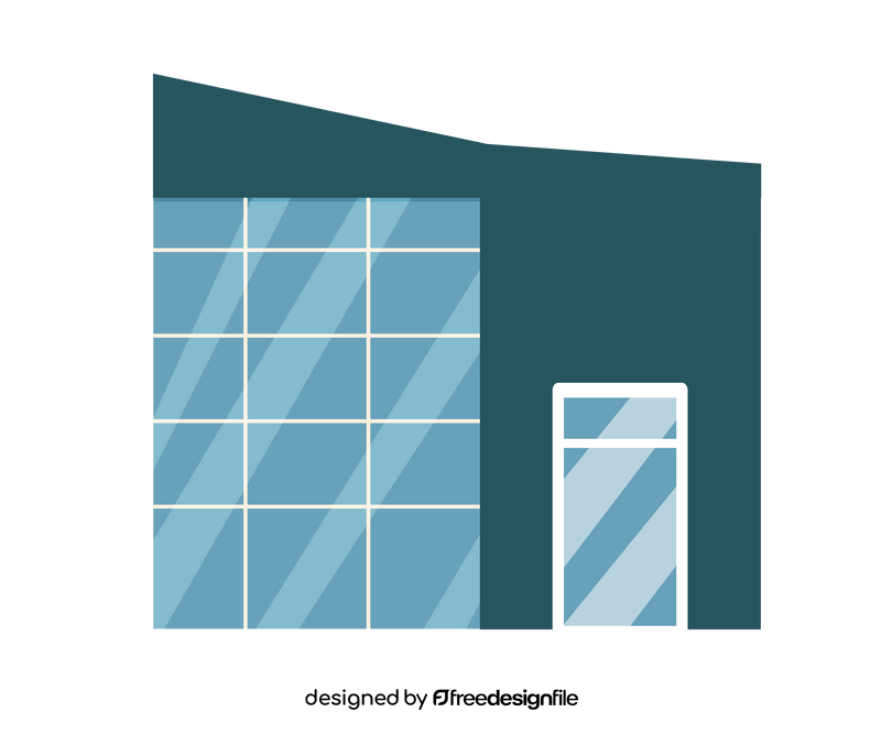 Commercial glass building clipart
