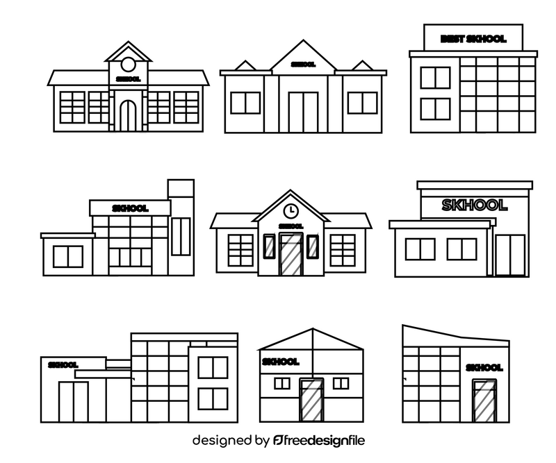 Government and public buildings black and white vector