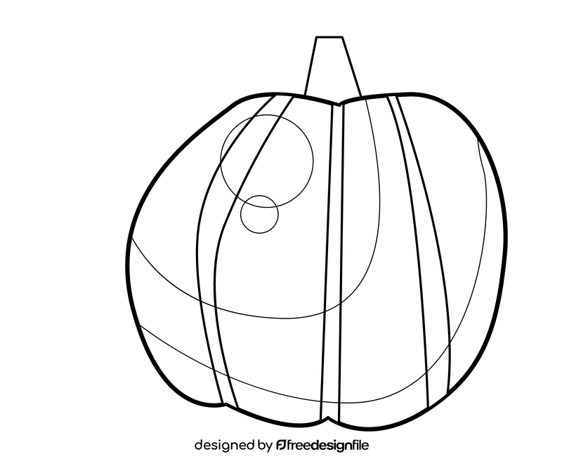 Pumpkin illustration black and white clipart