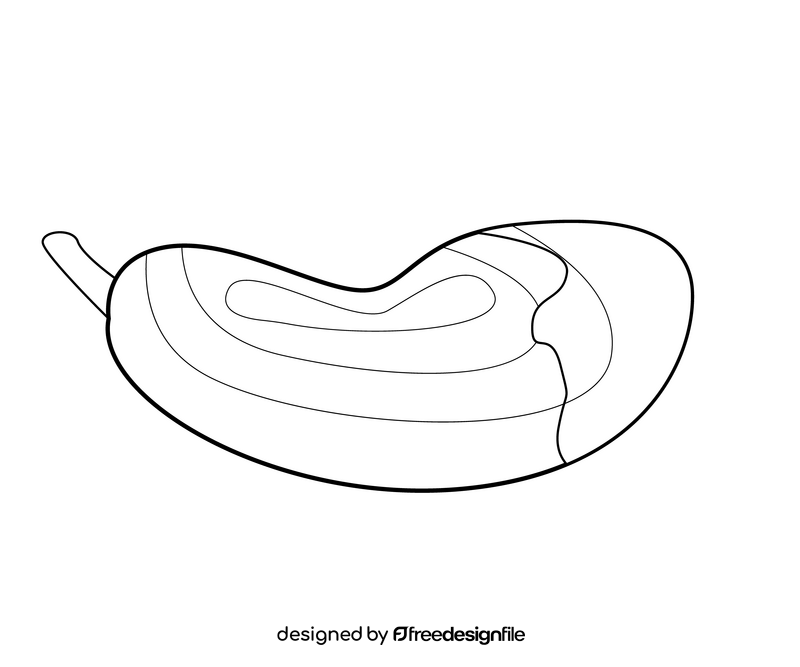 Elongated pumpkin drawing black and white clipart