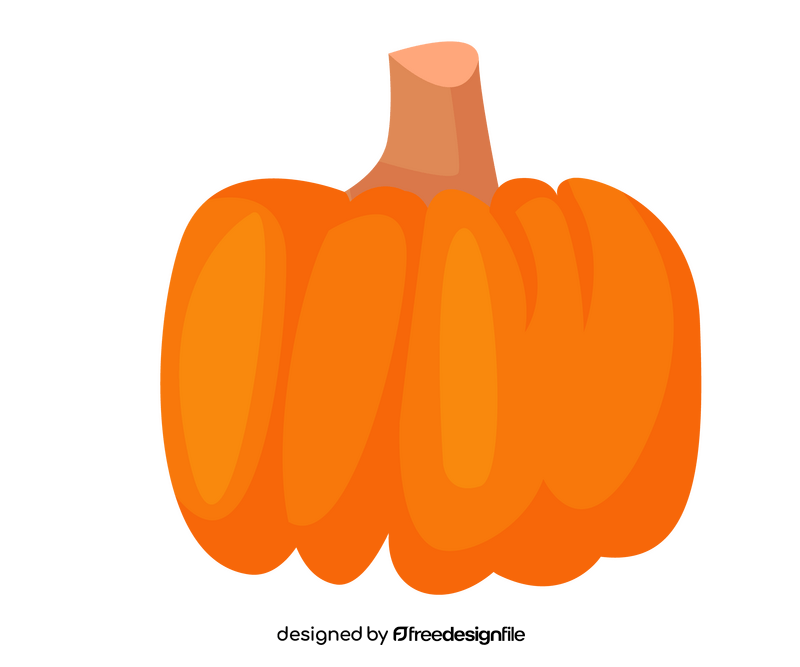 Large orange pumpkin illustration clipart