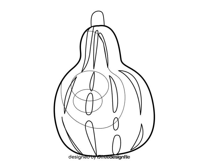 Striped pumpkin drawing black and white clipart